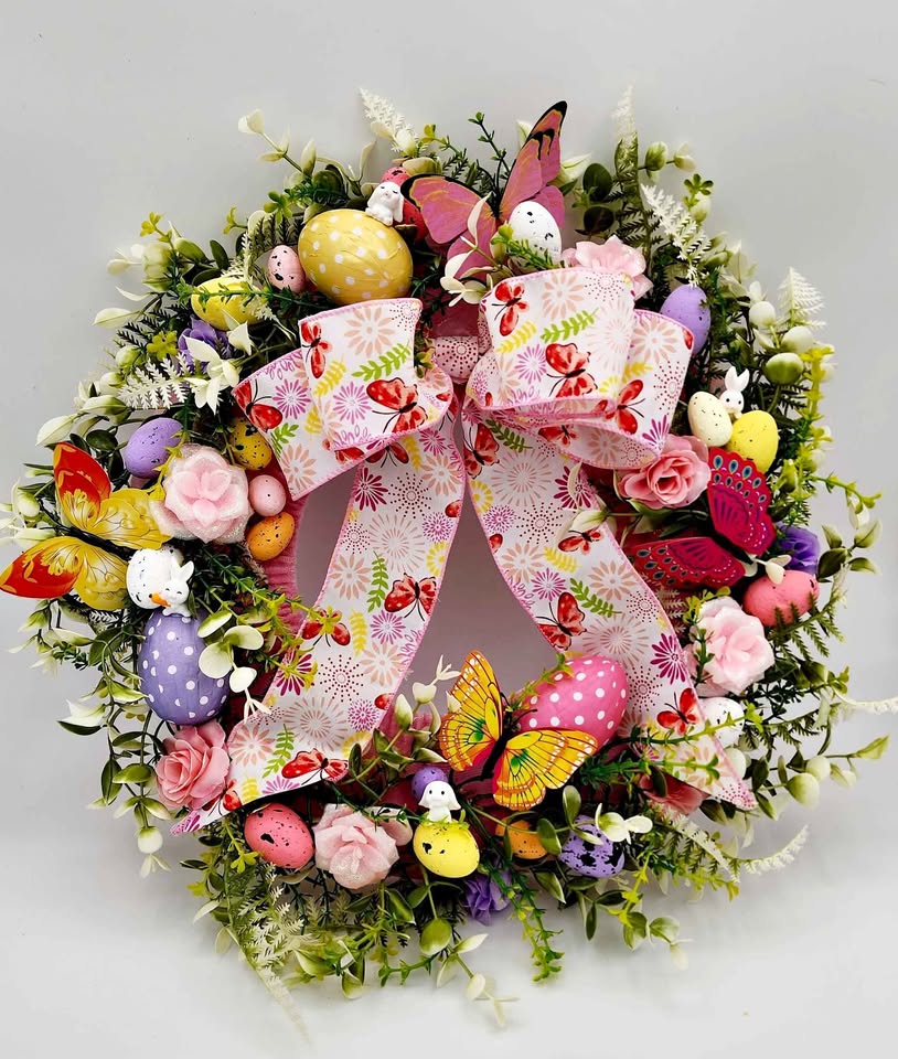 Bunnies and Butterflies Spring Wreath