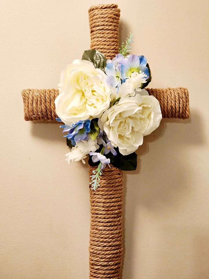 Resurrection Easter Flower Cross Wreath